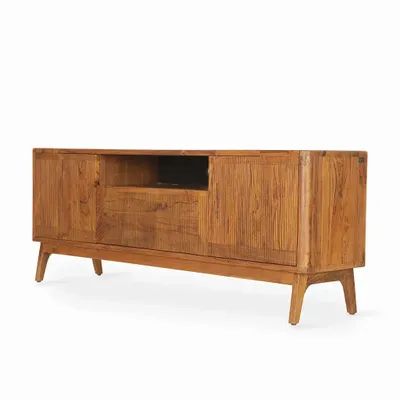 TV stands - Udiv Teakwood TV Unit - ALANKARAM