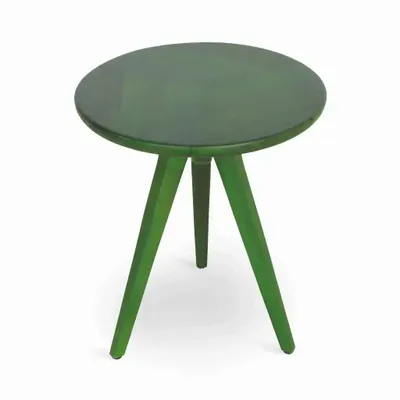 Autres tables  - Uku - Table d'appoint en bois massif teinté vert - ALANKARAM