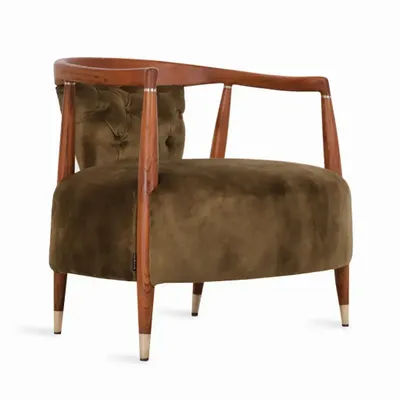 Chairs - Uru - Lounge Chair With Brass Capping - ALANKARAM