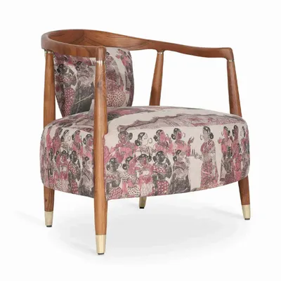 Chairs - Uru - Lounge Chair With Brass Capping - ALANKARAM