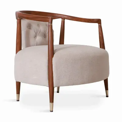 Chairs - Uru - Lounge Chair With Brass Capping - ALANKARAM