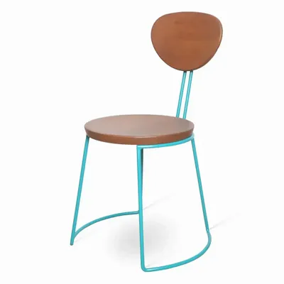 Chairs - Viboko - Dining Chair With Blue PU - ALANKARAM