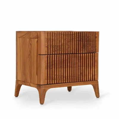 Night tables - Vinka Teakwood Bedside Unit - ALANKARAM