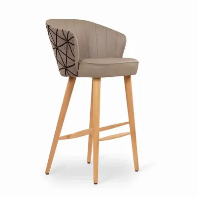 Chairs - Whawhe Tan Leatherette High/Bar Chair - ALANKARAM
