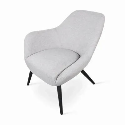 Chaises - Yarmi - Fauteuil Lounge en Tissu Gris - ALANKARAM