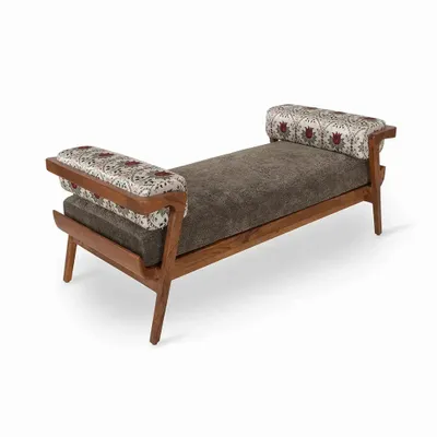 Sofas - Yassi Large Size Teakwood Chaise - ALANKARAM