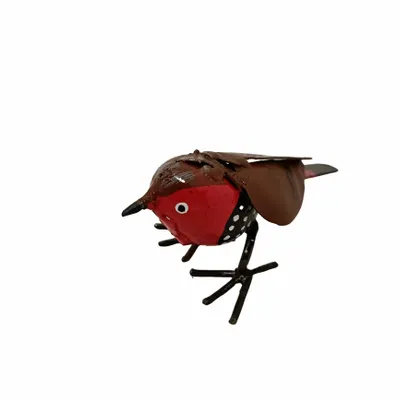 Outdoor decorative accessories - African Firefinch Recycled Metal Sculpture 13cm - TERRE SAUVAGE