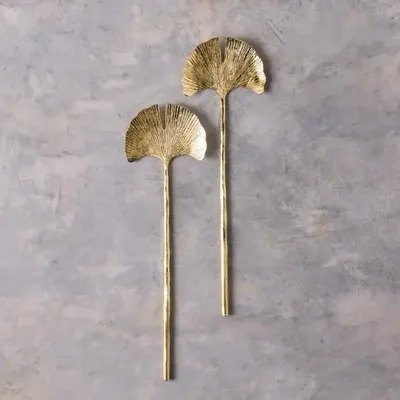Cutlery set - Gingko Gold Salad Servers - BE HOME