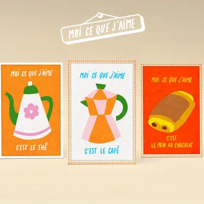 Autres décorations murales - Illustrations encadrées "Moi ce que j'aime" - MOI CE QUE J'AIME