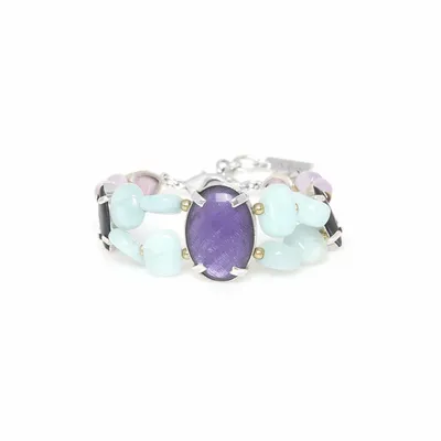 Jewelry - 2 rows bracelet with violet cab – GOTBORG - NATURE BIJOUX