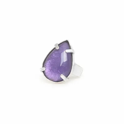Bijoux - Bague ajustable goutte violette – GOTBORG - NATURE BIJOUX