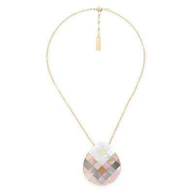 Bijoux - Collier pendentif goutte marqueterie – SAN LAZZARO - NATURE BIJOUX