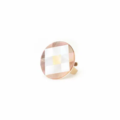 Bijoux - Bague ajustable marqueterie ronde – SAN LAZZARO - NATURE BIJOUX