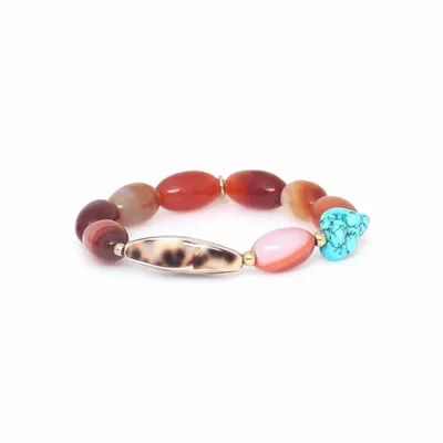 Bijoux - Bracelet ajustable petites perles agate – SURABAYA - NATURE BIJOUX