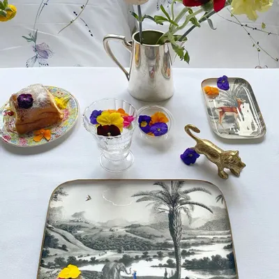 Plateaux - Plateau émaillé  sur les rives du Mékong - PARADISIO IMAGINARIUM