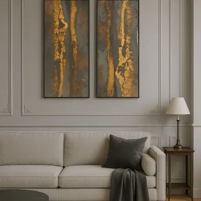 Tableaux - Peinture Diptyque Résine acrylique "CARAMEL" - TURIK&ART (KSENIIA TURIK)