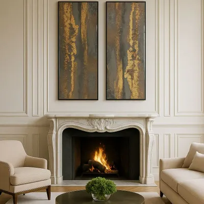 Paintings - Diptyque paint Acrylic resin "CARAMEL" - TURIK&ART (KSENIIA TURIK)