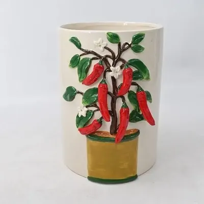 Vases - IVORY CERAMIC VASES 'YELLOW+RED PEPER' - FANCY