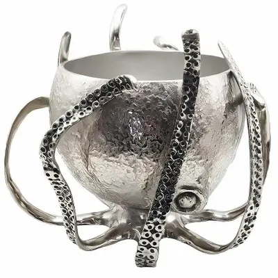 Wine accessories - CHAMPAGNE BUCKET 'OCTOPUS' NICKEL - FANCY