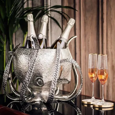 Accessoires pour le vin - SEAU A CHAMPAGNE 'OCTOPUS' NICKEL - FANCY
