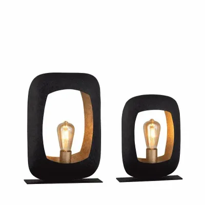 Lampes de bureau  - S/2 LAMPES ASS.'PARIS' NOIR MAT+GOLD - FANCY
