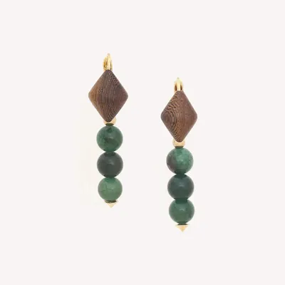 Jewelry - French hook earrings with 3 aventurine beads - Aventurine - NATURE BIJOUX