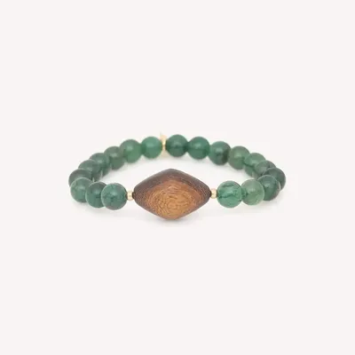 Jewelry - Stretch bracelet with 1 robles bead - Aventurine - NATURE BIJOUX