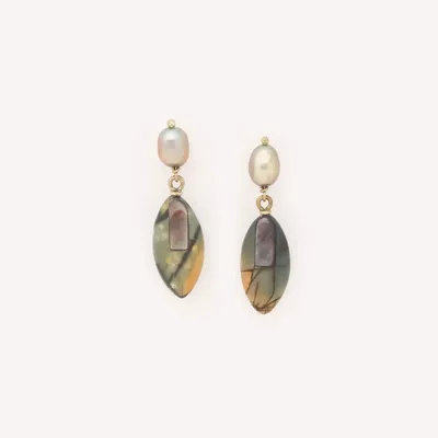 Jewelry - Post earrings with FWP top - L'ile Rousse - NATURE BIJOUX