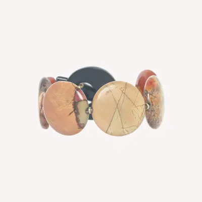Jewelry - Picasso jasper discs bracelet - L'ile Rousse - NATURE BIJOUX