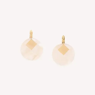 Jewelry - Round white MOP french earrings - San Lazzaro - NATURE BIJOUX
