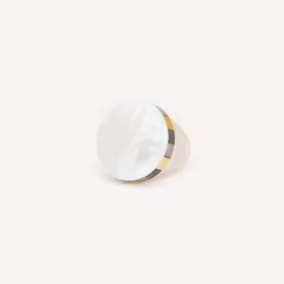 Jewelry - White MOP ring T56 - San Lazzaro - NATURE BIJOUX