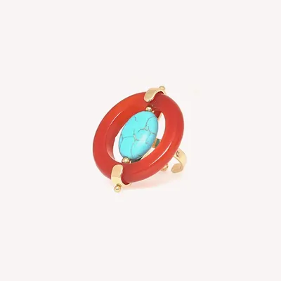 Jewelry - Adjustable ring with agate ring - Surabaya - NATURE BIJOUX