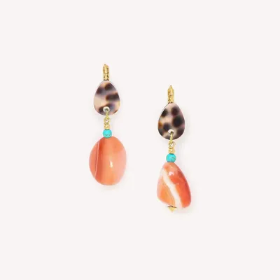 Jewelry - French hook earrings with irregular agate - Surabaya - NATURE BIJOUX