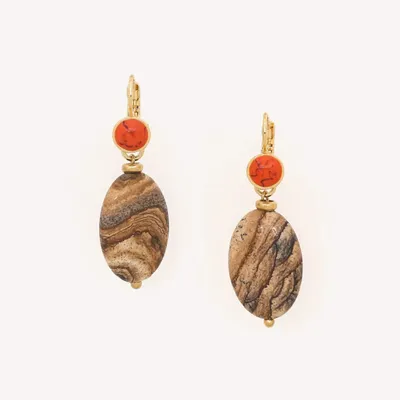 Jewelry - Jasper picture french hook earrings - Tivoli - NATURE BIJOUX
