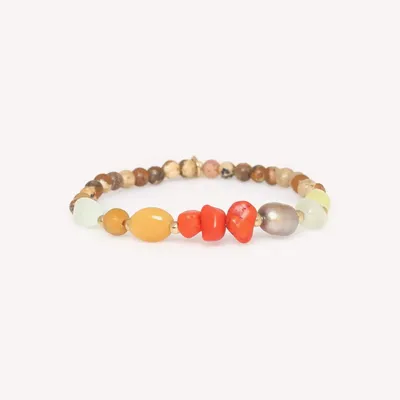 Jewelry - Stretch bracelet with jasper picture mini beads - Tivoli - NATURE BIJOUX