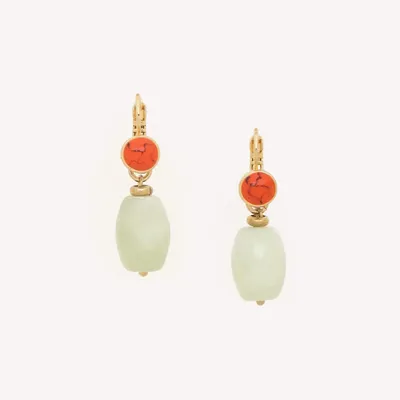 Jewelry - French hook earrings with jade dangle bead - Tivoli - NATURE BIJOUX