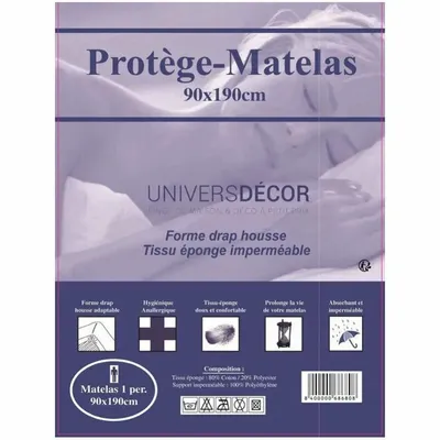 Linge de lit - Protège Matelas Imperméables, Absorbant Et Anti-Acariens 90 x190 cm - COTON PUR
