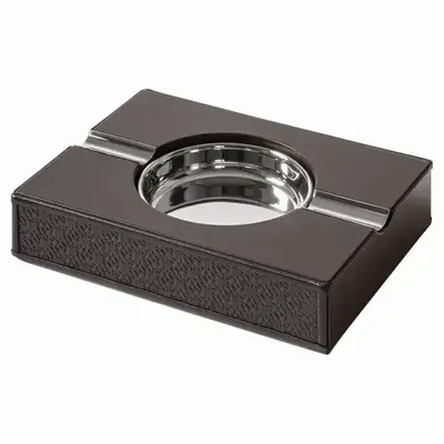 Design objects - ELIE SAAB Maison Monogram Ashtray by Giobagnara in Leather & Polished - ELIE SAAB MAISON