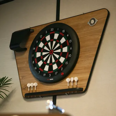 Autres objets connectés  - SUPPORT DE CIBLE FLÉCHETTES EFFET CHÊNE DU KANSAS ET CIBLE CONNECTÉE - STELLA BABY-FOOT & BILLARDS