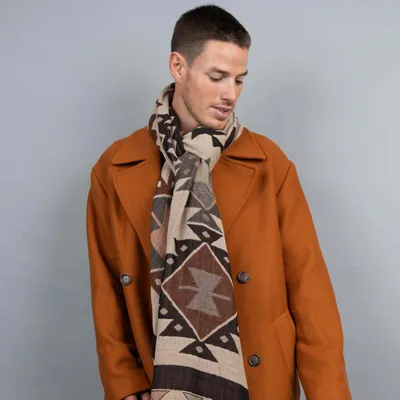 Foulards et écharpes - Echarpe en laine et coton ALPHONSE orange - MONSIEUR CHARLI