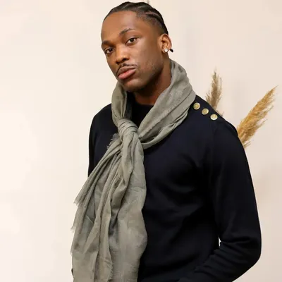 Scarves - RUBEN stone wool scarf - MONSIEUR CHARLI