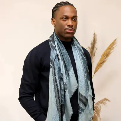 Scarves - PLACIDE mineral cashmere and modal scarf - MONSIEUR CHARLI