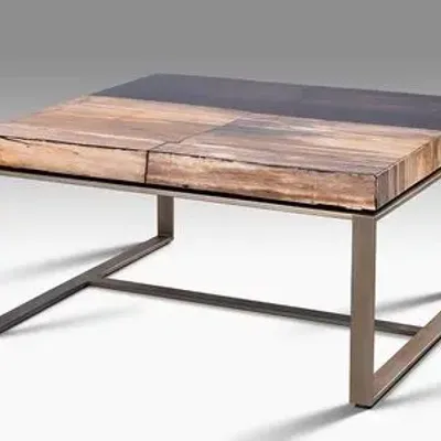 Tables basses - TABLE BASSE 'MANAMA' BOIS PETRIFIE/RESINE - FANCY