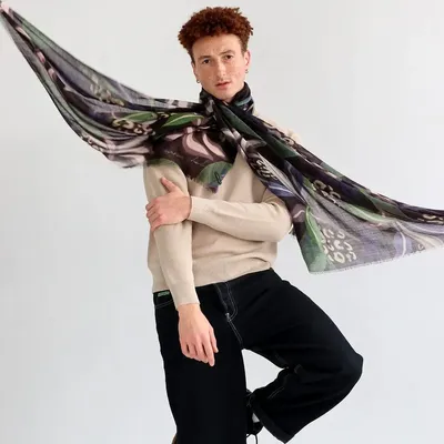 Scarves - PRODIGE black wool and modal scarf - MONSIEUR CHARLI