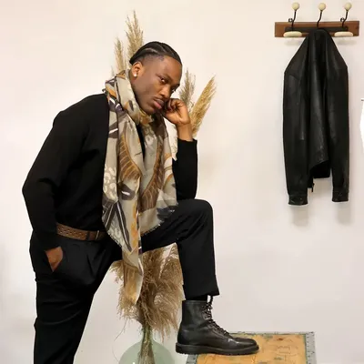 Scarves - PRODIGE amber wool and modal scarf - MONSIEUR CHARLI
