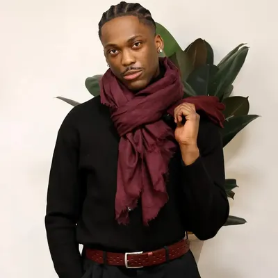Scarves - RUBEN cherry wool scarf - MONSIEUR CHARLI