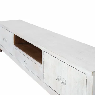 TV stands - TV cabinet in aged white mango wood - GINER Y COLOMER