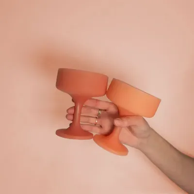 Outdoor pools - MECC - silicone unbreakable cocktail coupes - PORTER GREEN