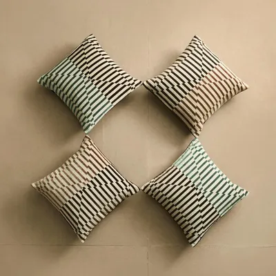 Fabric cushions - Stripes Velvet Cushion Cover - JORO