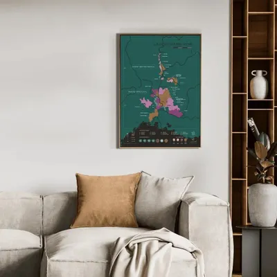 Objets de décoration - Carte du vin à gratter - Rhône - 1020 DÉGUSTATIONS